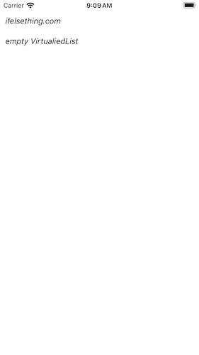 blank space in virtualizedlist when data is empty