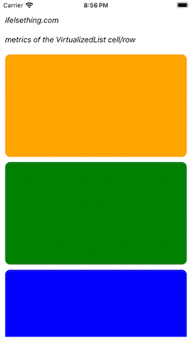 cell position of virtualizedlist item