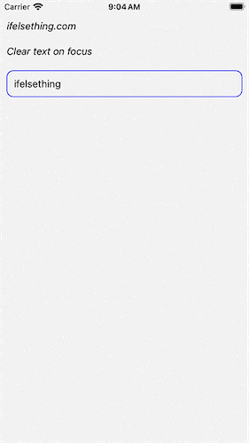 clear text on focus implementation