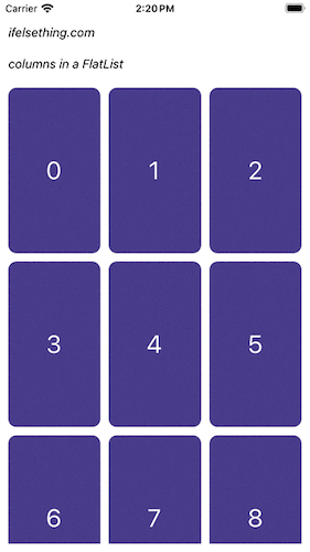 columns in a flatlist