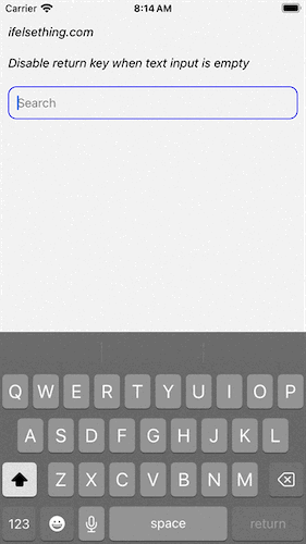 Disable Return Key on Empty TextInput