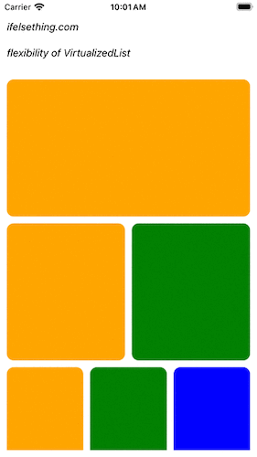 gif showing flexibility of virtualizedlist component