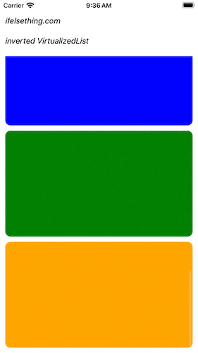 inverted react native virtualizedlist