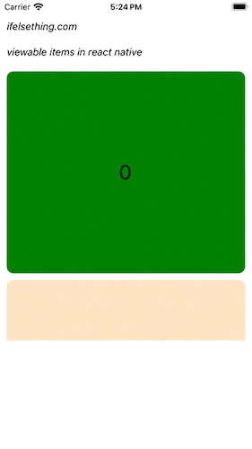 item visible threshold in react native viewability