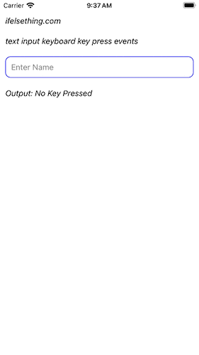 Keyboard Key Press Events of React Native TextInput