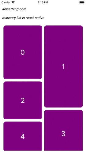 masonry list layout in react native