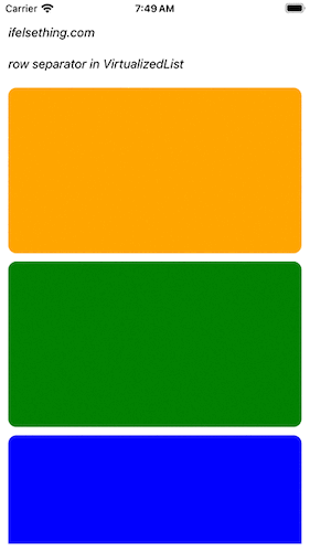 normal color blocks in virtualizedlist