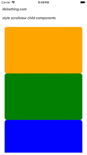 Styling ScrollView Children React Native