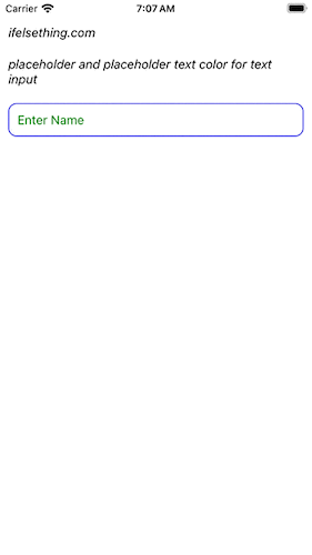 Placeholder for React Native TextInput'