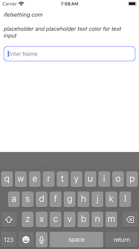 Placeholder for React Native TextInput'