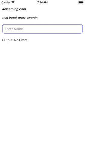 Press Events of React Native TextInput