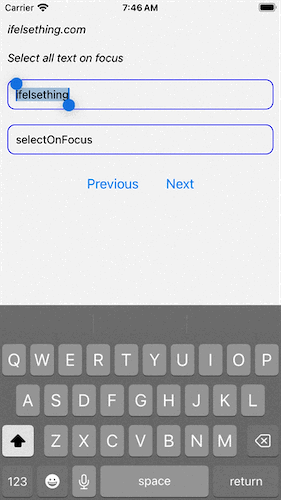 Select All Text of React Native Text Input on Focus