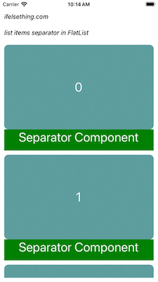 item separator in react native flatlist