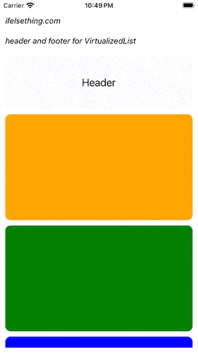 sticky header and footer for react native virtualizedlist