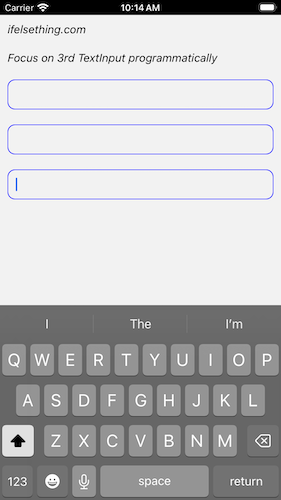 focus on react native textinput field using useRef hook