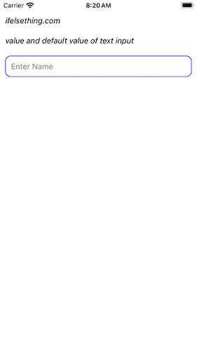Default Value and Value of React Native TextInput