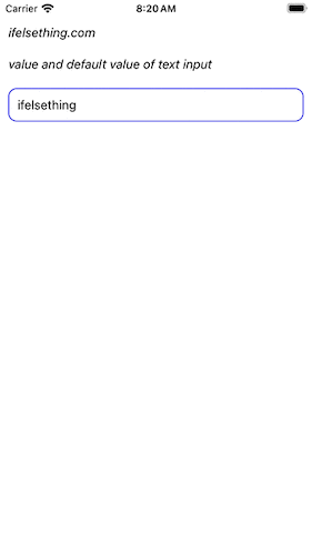 Default Value and Value of React Native TextInput
