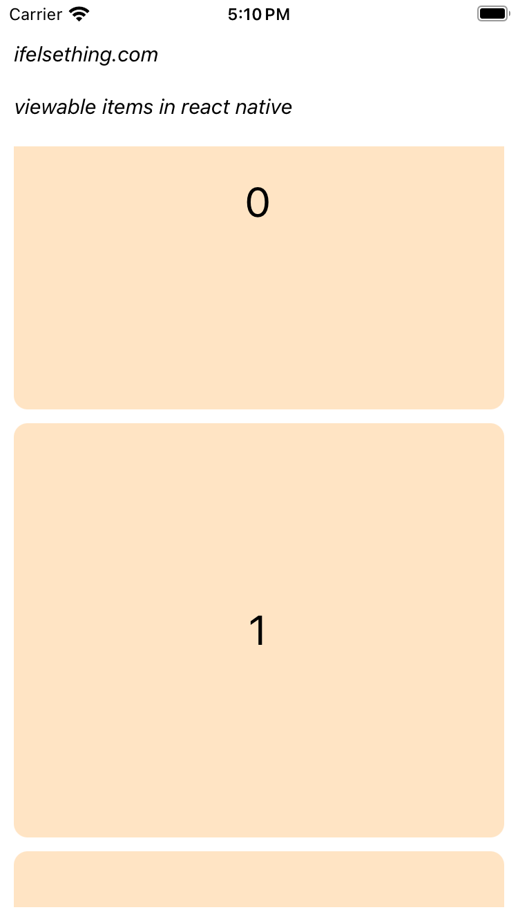 getting log of viewable items in react native